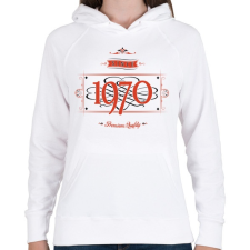 PRINTFASHION since-1970-red-black - Női kapucnis pulóver - Fehér női pulóver, kardigán