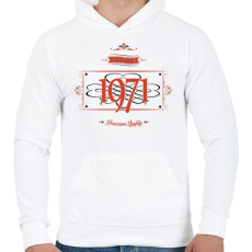 PRINTFASHION since-1971-red-black - Férfi kapucnis pulóver - Fehér