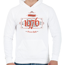 PRINTFASHION since-1976-red-black - Férfi kapucnis pulóver - Fehér férfi pulóver, kardigán