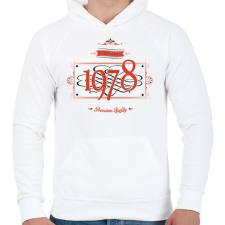 PRINTFASHION since-1978-red-black - Férfi kapucnis pulóver - Fehér férfi pulóver, kardigán