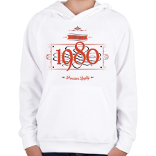 PRINTFASHION since-1980-red-black - Gyerek kapucnis pulóver - Fehér gyerek pulóver, kardigán