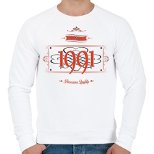 PRINTFASHION since-1991-red-black - Férfi pulóver - Fehér férfi pulóver, kardigán