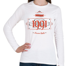 PRINTFASHION since-1991-red-black - Női hosszú ujjú póló - Fehér