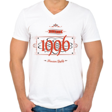 PRINTFASHION since-1996-red-black - Férfi V-nyakú póló - Fehér