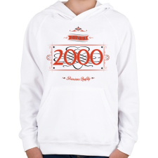 PRINTFASHION since-2000-red-black - Gyerek kapucnis pulóver - Fehér gyerek pulóver, kardigán