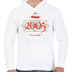 PRINTFASHION since-2005-red-black - Férfi kapucnis pulóver - Fehér