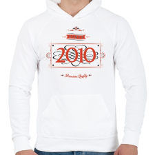 PRINTFASHION since-2010-red-black - Férfi kapucnis pulóver - Fehér férfi pulóver, kardigán