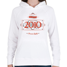 PRINTFASHION since-2010-red-black - Női kapucnis pulóver - Fehér