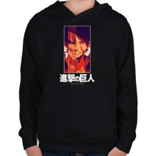 PRINTFASHION Singeki no kjodzsin character - Gyerek kapucnis pulóver - Fekete gyerek pulóver, kardigán