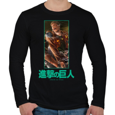 PRINTFASHION Singeki no kjodzsin - Férfi hosszú ujjú póló - Fekete férfi póló