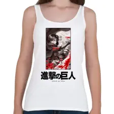 PRINTFASHION Singeki no kjodzsin - Női atléta - Fehér női trikó