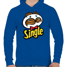 PRINTFASHION Single - Férfi kapucnis pulóver - Királykék férfi pulóver, kardigán