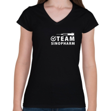 PRINTFASHION Sinopharm Team - Női V-nyakú póló - Fekete női póló