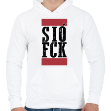 PRINTFASHION Siófck - Férfi kapucnis pulóver - Fehér férfi pulóver, kardigán