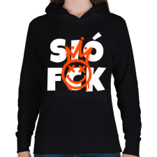 PRINTFASHION SIÓFCK - Női kapucnis pulóver - Fekete női pulóver, kardigán