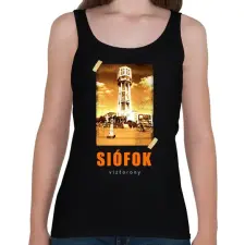 PRINTFASHION siófok-víztorony - Női atléta - Fekete női trikó