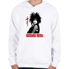 PRINTFASHION Siouxsie Sioux - Gyerek kapucnis pulóver - Fehér