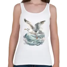 PRINTFASHION Sirály - Női atléta - Fehér női trikó