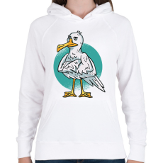 PRINTFASHION Sirály - Női kapucnis pulóver - Fehér