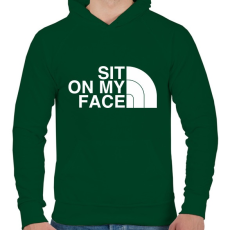 PRINTFASHION Sit on my face - Férfi kapucnis pulóver - Sötétzöld