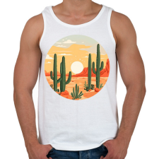 PRINTFASHION Sivatag - Férfi atléta - Fehér atléta, trikó