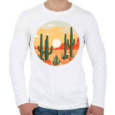 PRINTFASHION Sivatag - Férfi hosszú ujjú póló - Fehér férfi póló