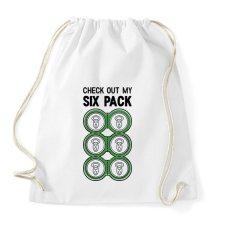 PRINTFASHION Six Pack Beer - Sportzsák, Tornazsák - Fehér tornazsák
