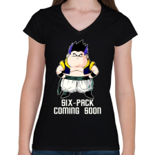 PRINTFASHION SIX -PACK COMING SOON - Női V-nyakú póló - Fekete női póló