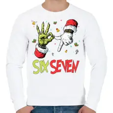 PRINTFASHION Six Seven Grincs - Férfi pulóver - Fehér