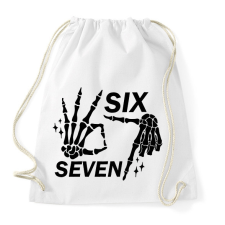 PRINTFASHION six seven kéz - Sportzsák, Tornazsák - Fehér tornazsák