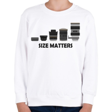 PRINTFASHION Size matters - Gyerek pulóver - Fehér gyerek pulóver, kardigán