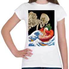 PRINTFASHION Skeleton eat sh*t - Női póló - Fehér