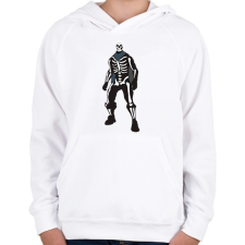 PRINTFASHION Skeleton skin Fortnite - Gyerek kapucnis pulóver - Fehér gyerek pulóver, kardigán