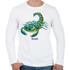 PRINTFASHION Skorpió - Férfi hosszú ujjú póló - Fehér férfi póló