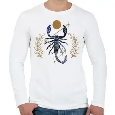 PRINTFASHION Skorpió - Férfi hosszú ujjú póló - Fehér férfi póló