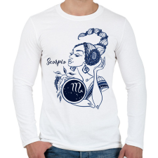 PRINTFASHION skorpió - Férfi hosszú ujjú póló - Fehér férfi póló