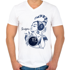 PRINTFASHION skorpió - Férfi V-nyakú póló - Fehér