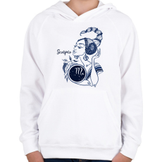 PRINTFASHION skorpió - Gyerek kapucnis pulóver - Fehér