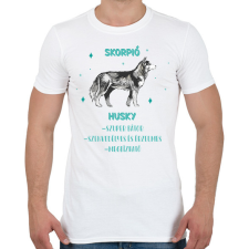 PRINTFASHION Skorpió - Husky - Férfi póló - Fehér férfi póló