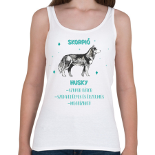 PRINTFASHION Skorpió - Husky - Női atléta - Fehér női trikó