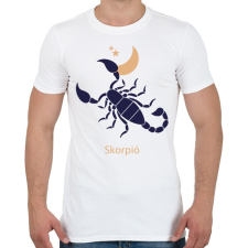 PRINTFASHION Skorpió minta - Férfi póló - Fehér férfi póló