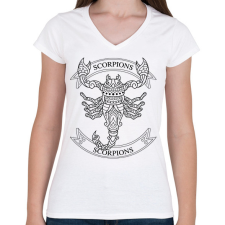 PRINTFASHION Skorpió - Női V-nyakú póló - Fehér női póló