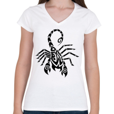 PRINTFASHION Skorpió  - Női V-nyakú póló - Fehér női póló