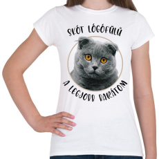 PRINTFASHION Skót lógófülű - Legjobb barát - Női póló - Fehér