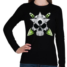 PRINTFASHION Skull and blade - Női hosszú ujjú póló - Fekete női póló
