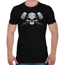 PRINTFASHION Skull and weapons - Férfi póló - Fekete férfi póló