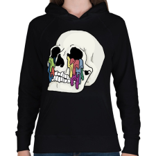 PRINTFASHION Skull cry - Női kapucnis pulóver - Fekete női pulóver, kardigán