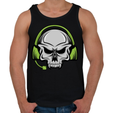 PRINTFASHION Skull earphone - Férfi atléta - Fekete atléta, trikó