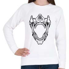 PRINTFASHION Skull - Női pulóver - Fehér női pulóver, kardigán