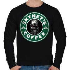 PRINTFASHION Skynet kávé - Férfi pulóver - Fekete férfi pulóver, kardigán